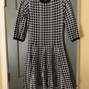 Black and white knit dress.